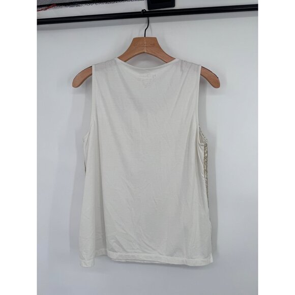 Chicos 1 gold lace  Overlay Tank Top Size medium sleeveless womens knit - Picture 6 of 8